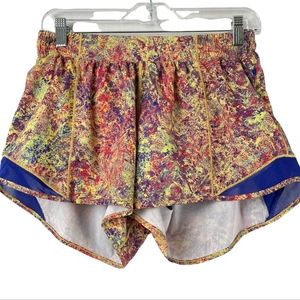 Lululemon Seawheeze 2019 Yellow Red Hotty Hot Shorts EUC Size 10